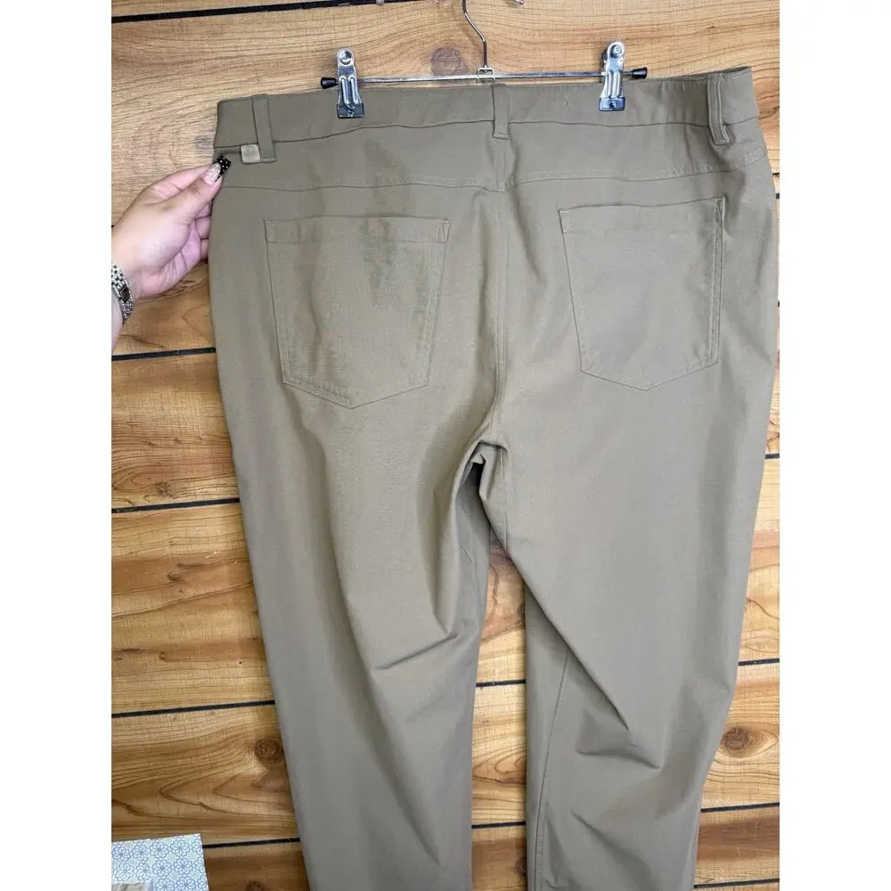Men's Lululemon Performance Commission Chino Pants Size 38 Tan Golf Khaki